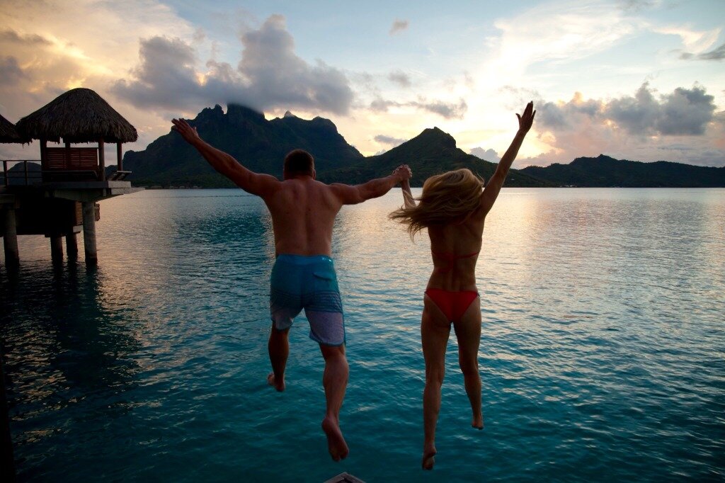 We jumped off the hut every sunset together!